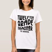 Zwölfte Klasse Lehrer Retro Text T-Shirt (Vorderseite)