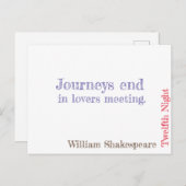 Zwölfte Nacht Postkarte (Vorne/Hinten)