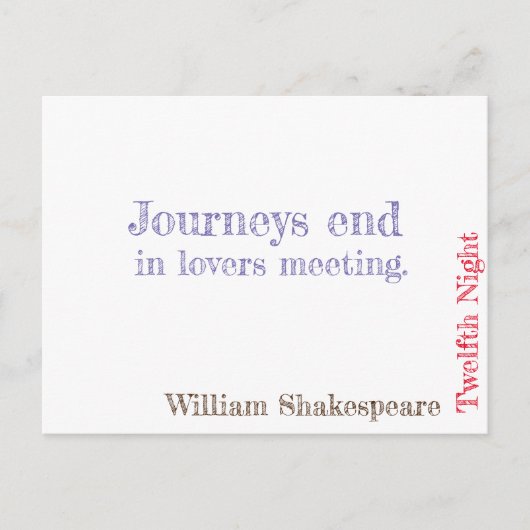 Zwölfte Nacht Postkarte (Vorderseite)