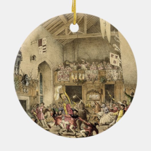 Zwölfte Nacht Revels im Großen Hall, Haddon Hal Keramikornament (Hinten)