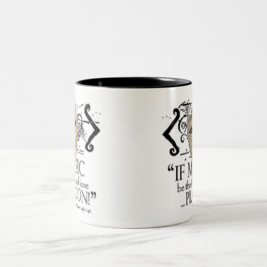 Zwölfte Nachtmusik-Zitat Zweifarbige Tasse (Mittel)