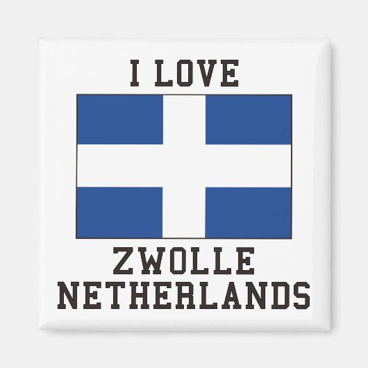 Zwolle, niederländische Flagge Magnet (Vorne)