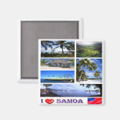 ZWS003 SAMOA I LIEBE, Mosaik, Ozeanien, Kühlschran Magnet (Vorderseite/Rückseite)