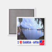 zWS005 SAMOA, APIA Hafen I Liebe, Ozeanien, Kühlsc Magnet (Vorderseite/Rückseite)