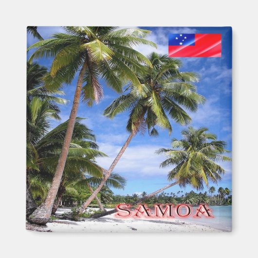 zWS010 LEFAGA, Paradise Beach, SAMOA, Kühlschrank Magnet (Vorne)