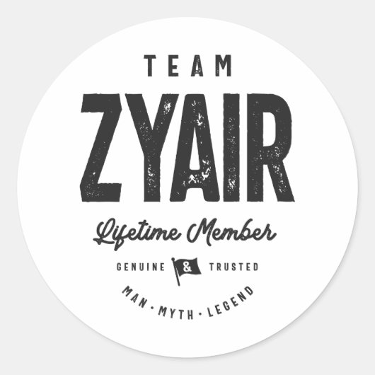 Zyair Lifetime Personalisiert Name Zyair Runder Aufkleber (Vorderseite)