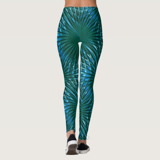 Zyan-spitzes Gitter, gespritzt oder aufgeblasen Leggings (Rückseite)