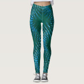 Zyan-spitzes Gitter, gespritzt oder aufgeblasen Leggings (Vorderseite)