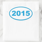 Zyanblau 2015 ovaler aufkleber (Tasche)