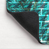 Zyanfarbene, graue oder abstrakte Backsteinwand Mousepad (Ecke)