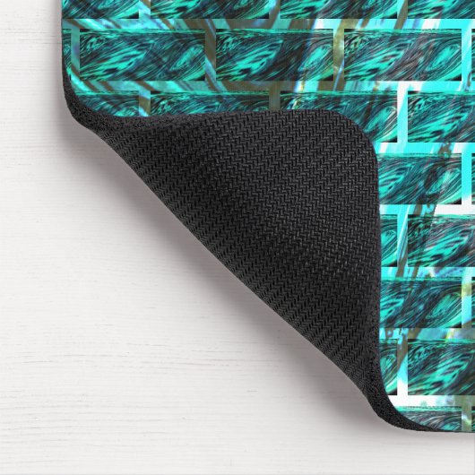 Zyanfarbene, graue oder abstrakte Backsteinwand Mousepad (Ecke)