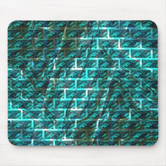 Zyanfarbene, graue oder abstrakte Backsteinwand Mousepad (Vorne)