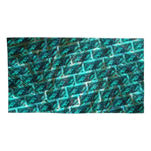 Zyanfarbener, grauer, geriffter oder anderer Stein Kissenbezug (Rückseite-Rechts)