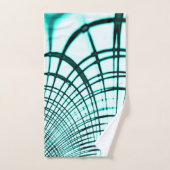 Zyanisch-gekrümmte Spur auf hellem Hintergrund Badhandtuch Set (Handtuch)