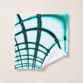 Zyanisch-gekrümmte Spur auf hellem Hintergrund Badhandtuch Set (Waschlappen)