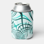 Zyanisch-gekrümmte Spur auf hellem Hintergrund Dosenkühler (Kanne Rückseite)