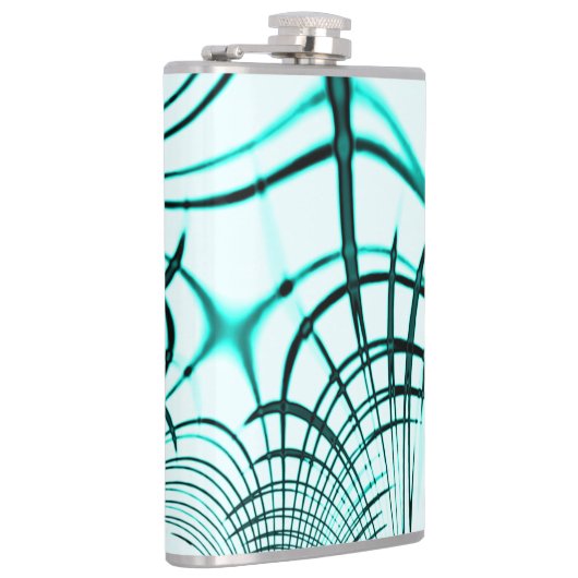 Zyanisch-gekrümmte Spur auf hellem Hintergrund Flachmann (Rechts)