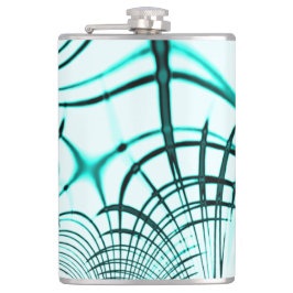 Zyanisch-gekrümmte Spur auf hellem Hintergrund Flachmann