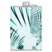 Zyanisch-gekrümmte Spur auf hellem Hintergrund Flachmann (Rückseite)