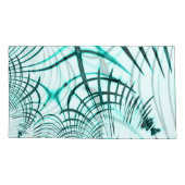 Zyanisch-gekrümmte Spur auf hellem Hintergrund Kissenbezug (Rückseite-Links)