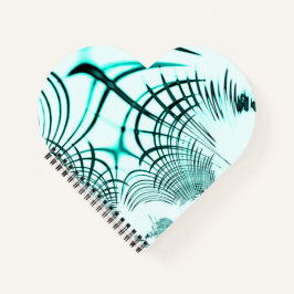 Zyanisch-gekrümmte Spur auf hellem Hintergrund Notizblock