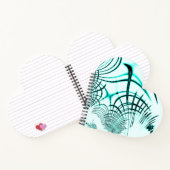 Zyanisch-gekrümmte Spur auf hellem Hintergrund Notizblock (Innenseite)