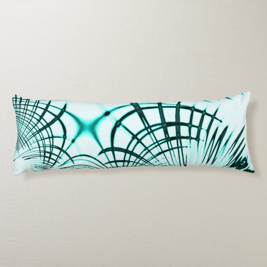 Zyanisch-gekrümmte Spur auf hellem Hintergrund Seitenschläferkissen (Rückseite)