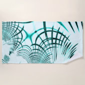 Zyanisch-gekrümmte Spur auf hellem Hintergrund Strandtuch (Vorderseite)