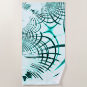 Zyanisch-gekrümmte Spur auf hellem Hintergrund Strandtuch (Vorderseite)