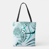 Zyanisch-gekrümmte Spur auf hellem Hintergrund Tasche (Rückseite)