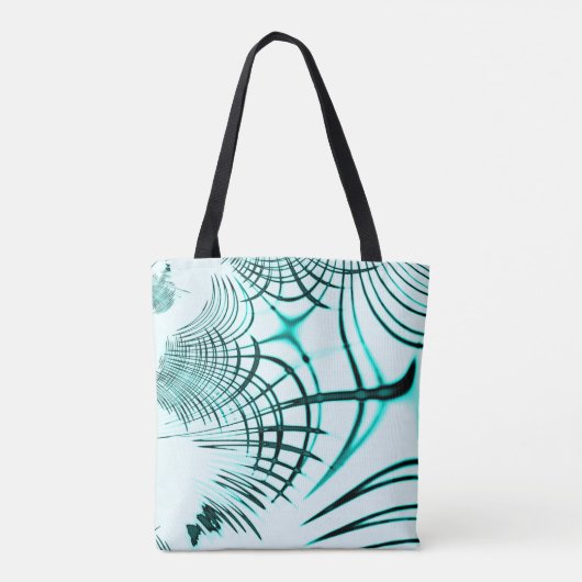 Zyanisch-gekrümmte Spur auf hellem Hintergrund Tasche (Rückseite)