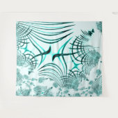 Zyanisch-gekrümmte Spur auf hellem Hintergrund Wandteppich (Vorderseite (Horizontal))