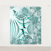 Zyanisch-gekrümmte Spur auf hellem Hintergrund Wandteppich (Vorderseite)