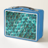 Zyanischer Fleck, graviert, gerieben oder anders z Metall Brotdose (Vorderseite)