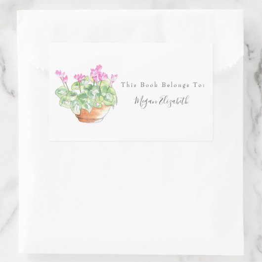 Zyclamen Rechteckiger Aufkleber (Tasche)