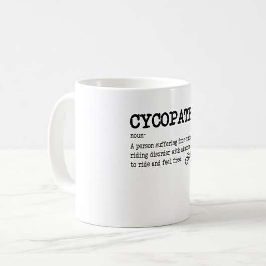 ZYCOPATH Funny Cycling Radfahrer Kaffeetasse (Vorderseite Links)