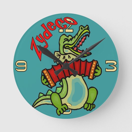 Zydeco Gator Clock Runde Wanduhr (Vorderseite)