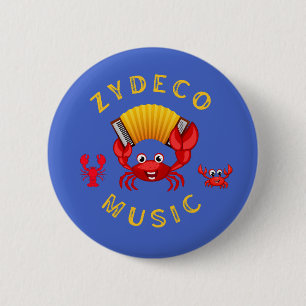 Zydeco-Musik Akkordeon Tanzende Krabben Button