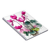 Zyklamen - Aquarellblumen Notizblock (Rechte Seite)