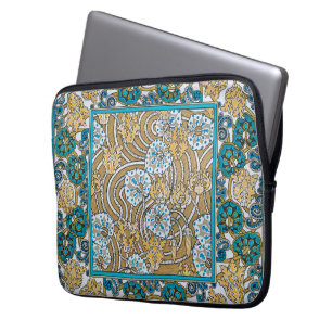 Zyklamen Blau Jugendstil Blume Botanisch Laptopschutzhülle