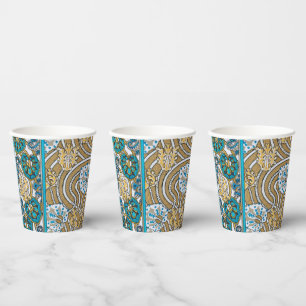 Zyklamenblaue Art Nouveau-Blume, botanisch Pappbecher
