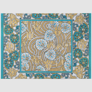 Zyklamenblaue Art Nouveau-Blume, botanisch Seidenpapier
