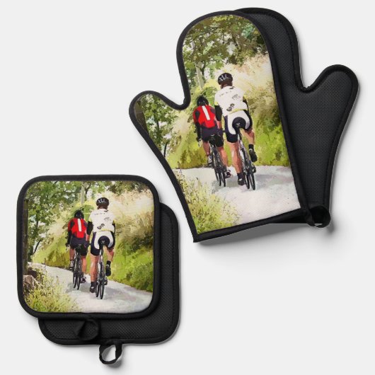 ZYKLING OFENHANDSCHUH & Topflappen-Set (Vorderseite/Rückseite)