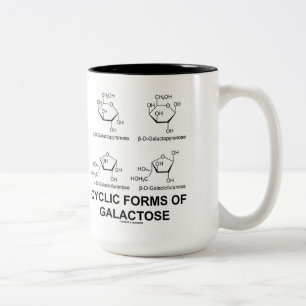 Zyklische Formen von Galaktose (Molekül-Struktur) Zweifarbige Tasse