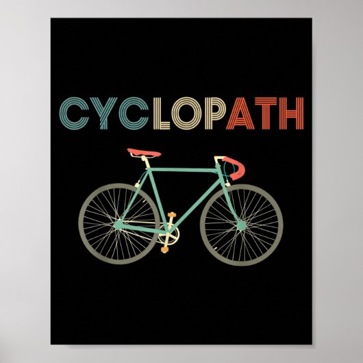 Zyklobahn Funny Bicyclist Spaß Poster (Vorne)