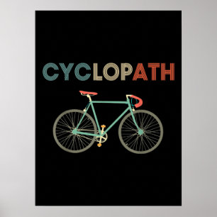Zyklobahn Funny Bicyclist Spaß Poster