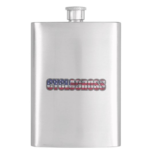 Zyklocross-amerikanische Flagge Flachmann (Vorderseite)