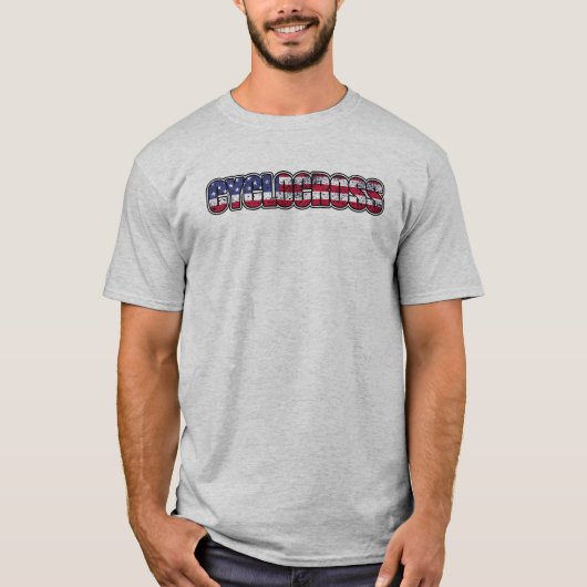 Zyklocross-amerikanische Flagge T-Shirt (Vorderseite)