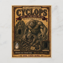 Zyklop, Vintage Zirkusmonster Postkarte