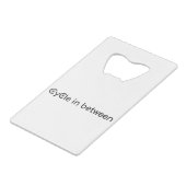 Zyklus dazwischen geldbeutel flaschenöffner (Rückseite Schrägansicht)